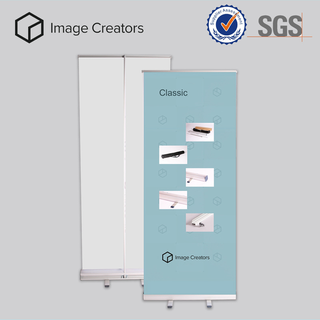 Display Golv-typ vit tyg Roll Up Banner